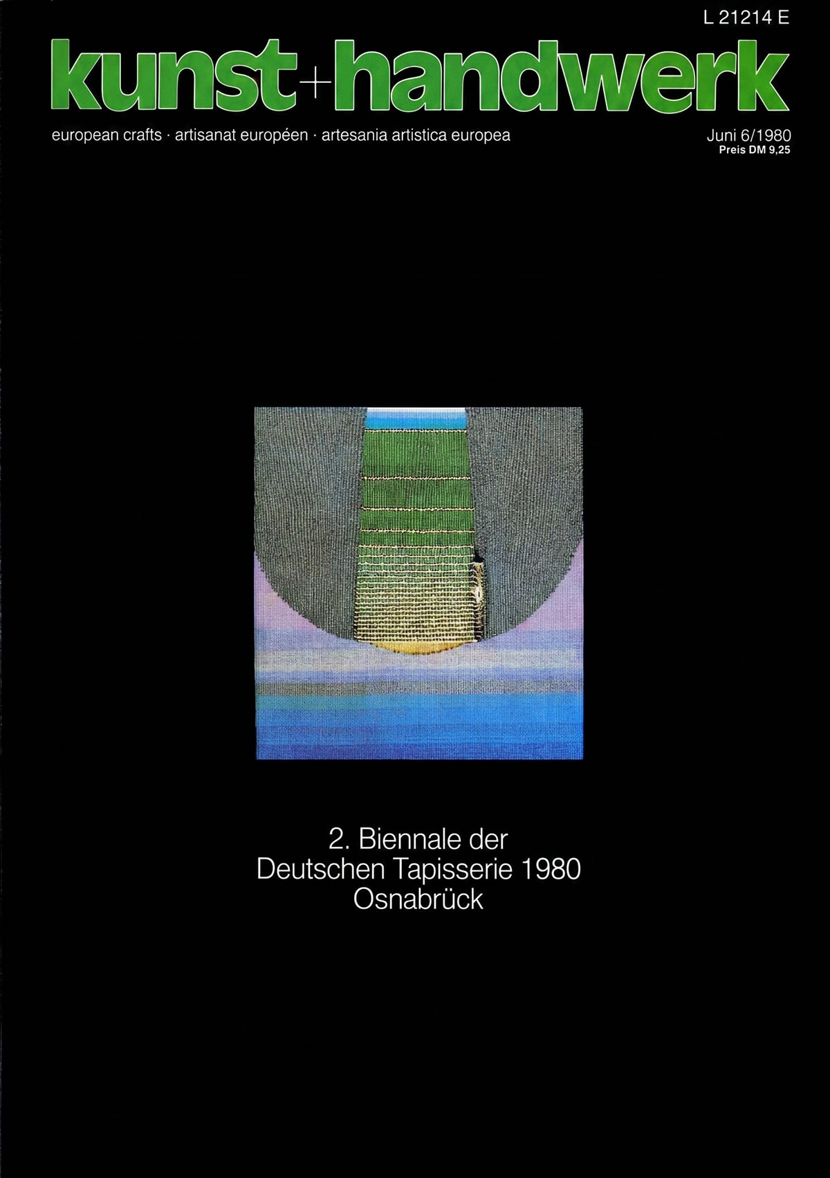 Titelseite: kunst+handwerk, Heft 6, Juni 1980, 2. Biennale der Deutschen Tapisserie 1980, Osnabrück