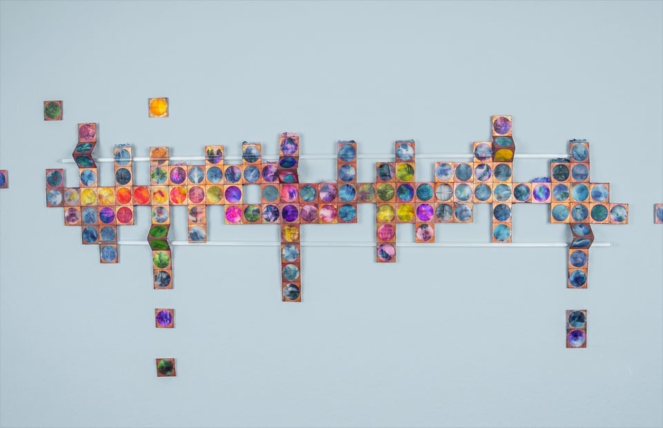 Materialbild aus Textil und Metall, 2006 – Ranil Ranasinghe
